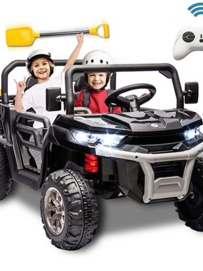 Xuanlur 24V 2-Seater kids Ride On UTV Truck – 2x200W Motor, Remote, Black