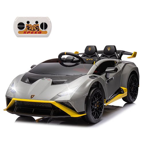 🚗 24V Lamborghini Electric Car for Kids with Remote Control – Gray