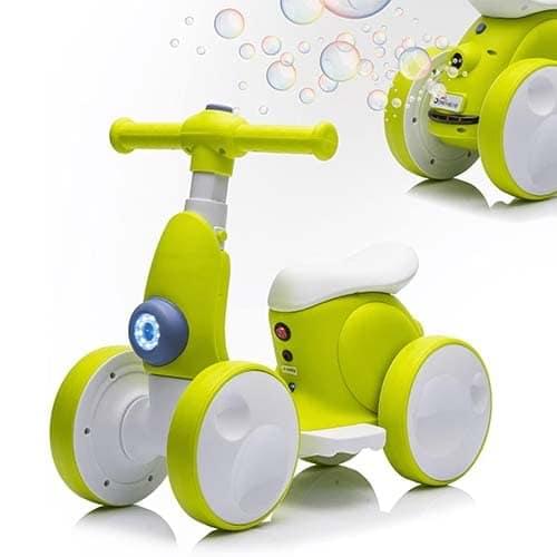 🏍️ Xuanlur 6V Electric Balance Bike for Kids with Bubble Machine & Remote Control – Toddler Ride-On Toys for Boys & Girls Ages 1–4 (Green)