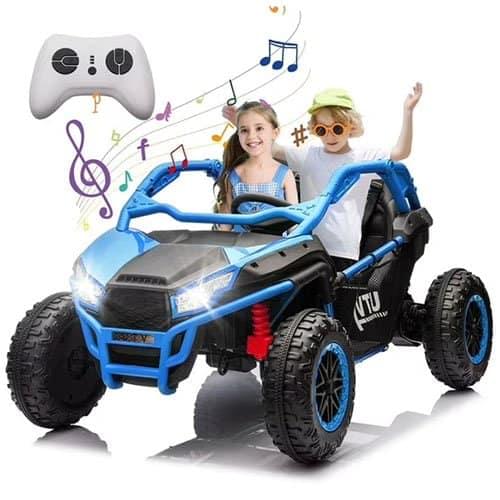🏎️ Xuanlur 24V 2-Seater Kids UTV Ride On Truck w/ 400W Motors & Remote Control (Blue)